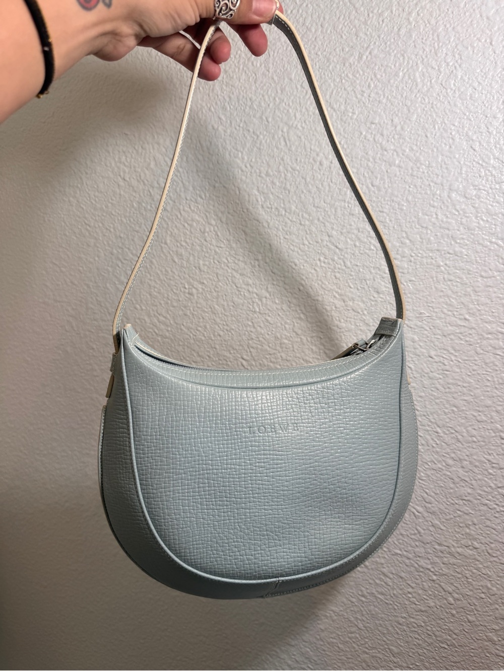 Loewe Light Blue Crescent Shoulder Bag